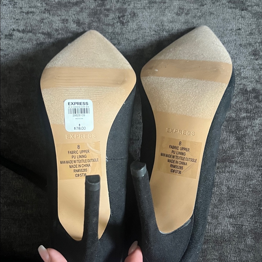 Express Elegant Black Heels with Ankle Tie - Picture 4 of 4